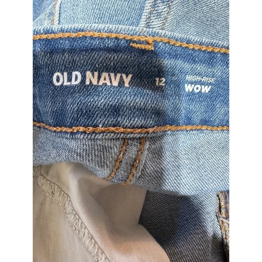 Old Navy Women's 12 Blue Denim Shorts High-Rise Wow Cuffed
